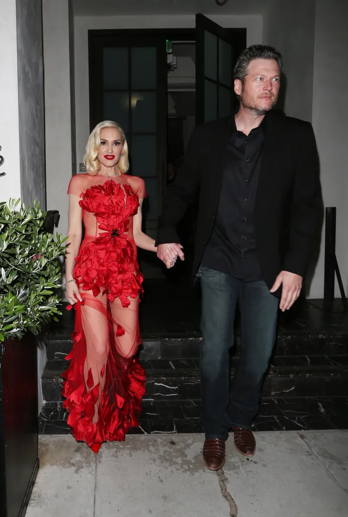 Gwen Stefani And Blake Shelton Leaves Spago's Restaurant After Attending A Private Party in Beverly Hills