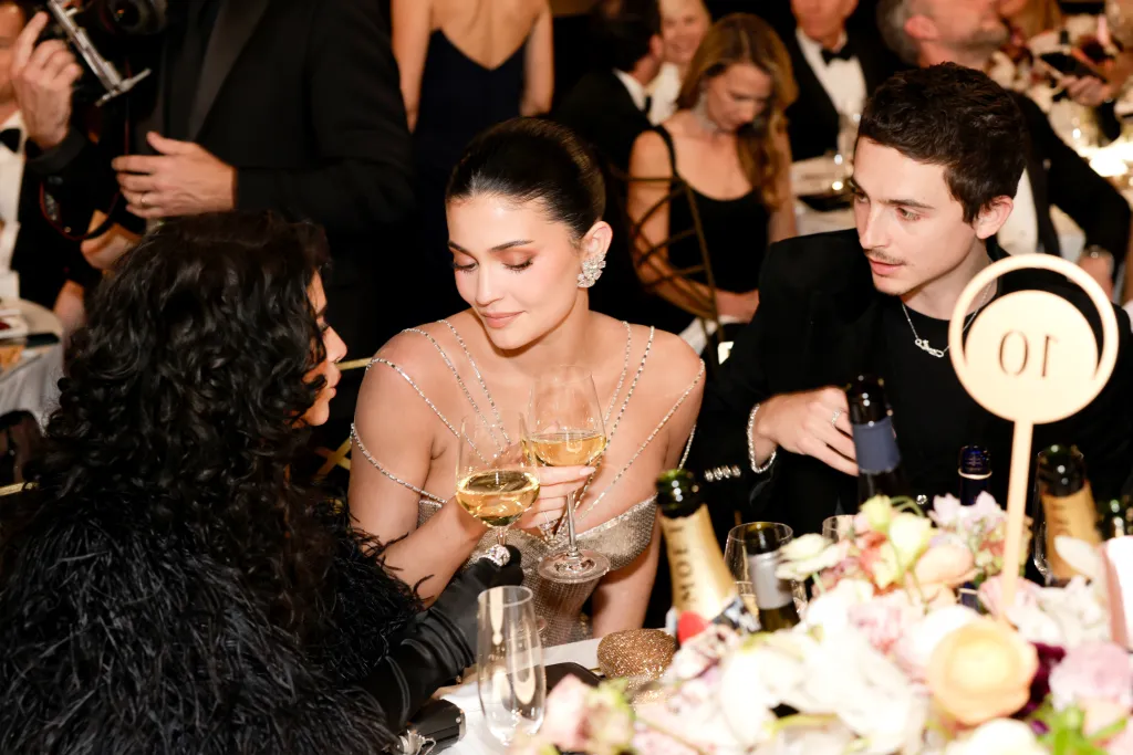 Kylie Jenner and Timothée Chalamet at the 83rd Annual Golden Globe Awards.