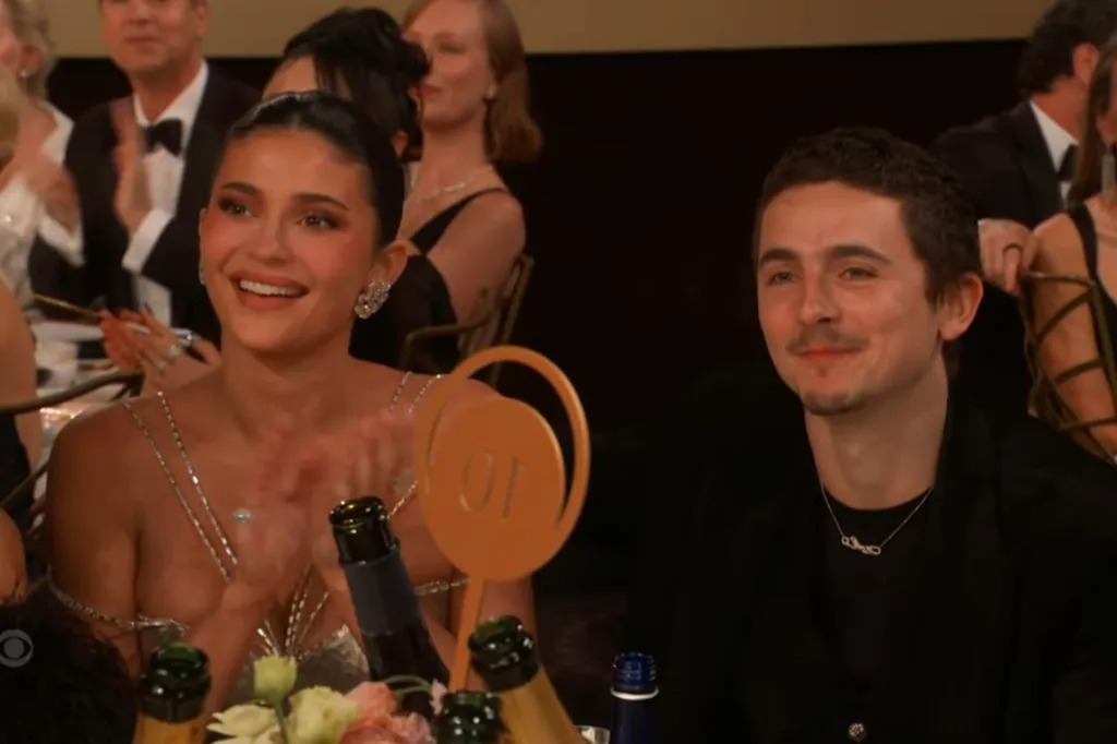 Kylie Jenner and Timothée Chalamet attend the 83rd Annual Golden Globe Awards.