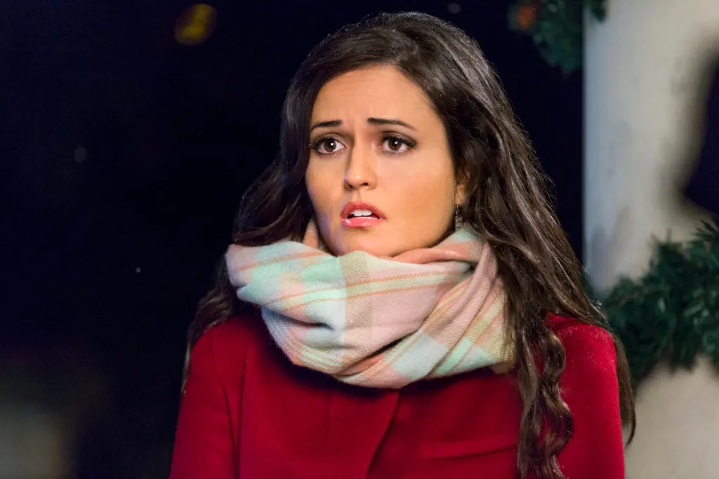 Danica McKellar in a scene from the 2015 movie "Crown for Christmas."