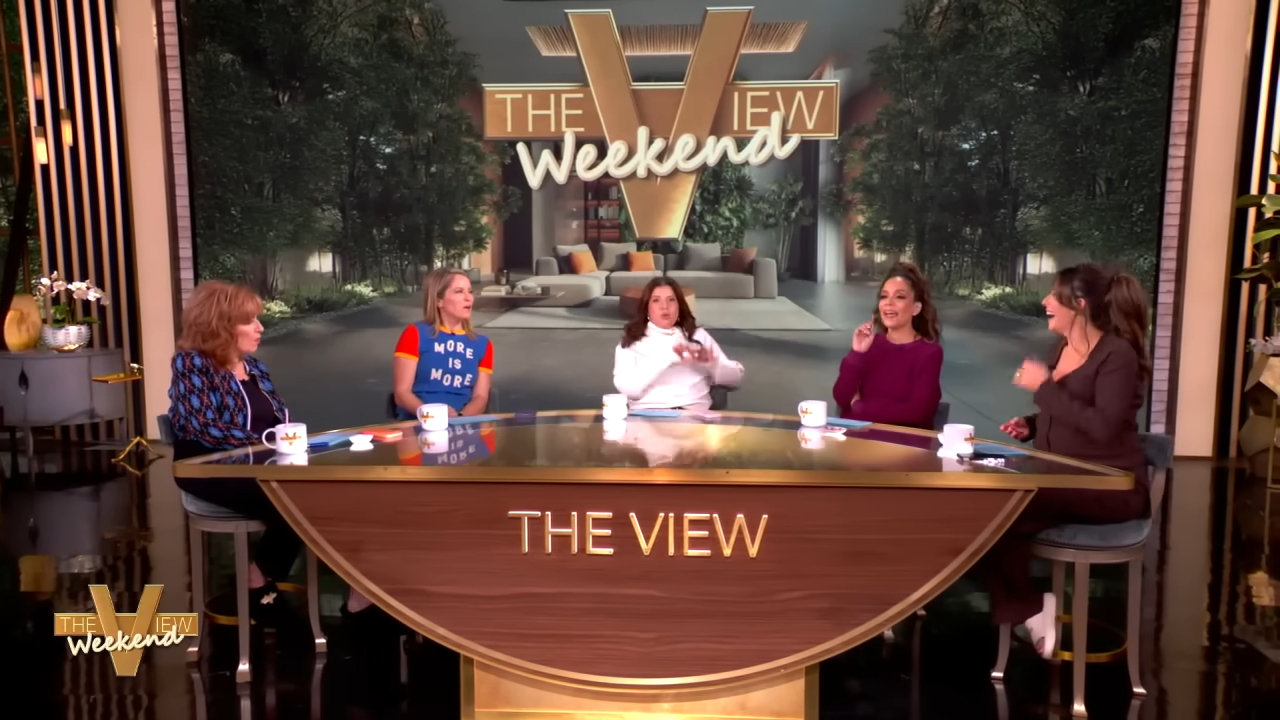 The hosts of The View Weekend discussing "anti-female" labels.