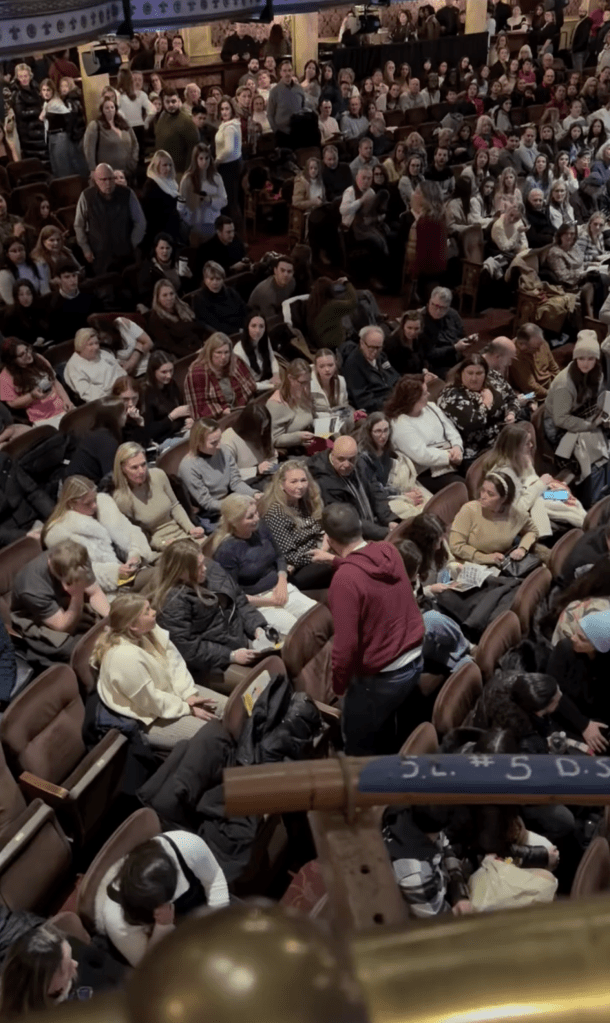 Witnesses claimed the. group was obnoxiously loud, clapping, laughing, and talking throughout the first act of the Catherine Johnson-created musical.