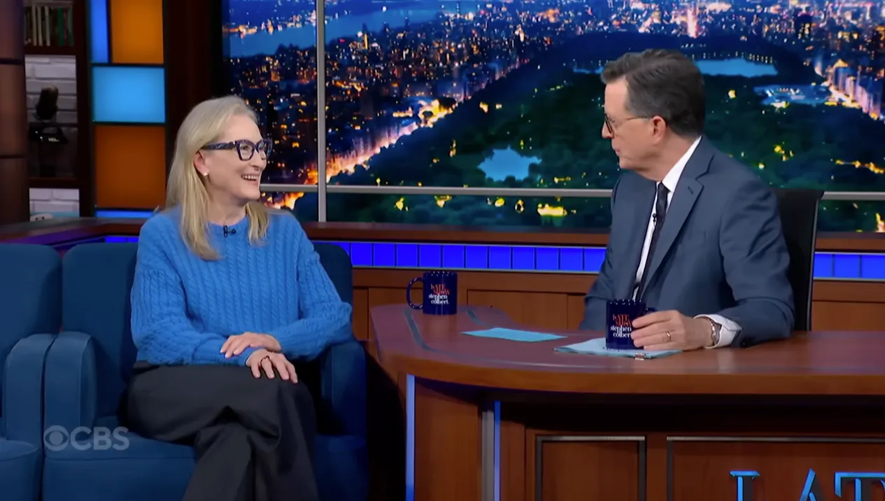 Meryl Streep on the Late Show with Stephen Colbert.