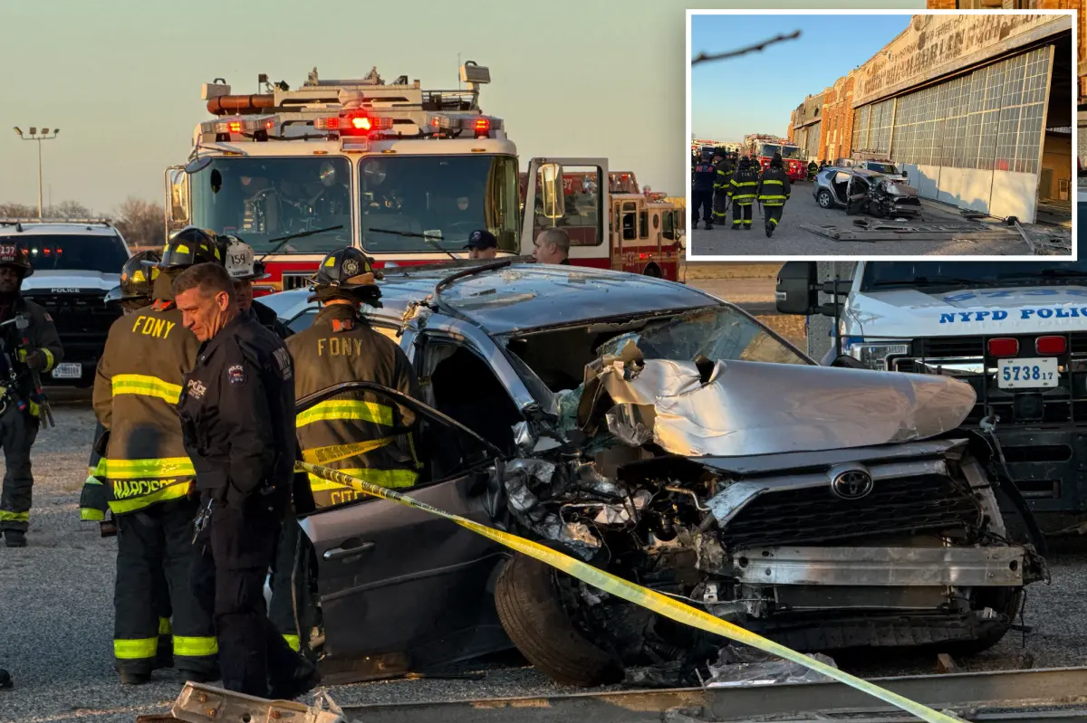 Driver-in-training crashes into NYC warehouse building, killing elderly relative in nightmare scene: cops, sources