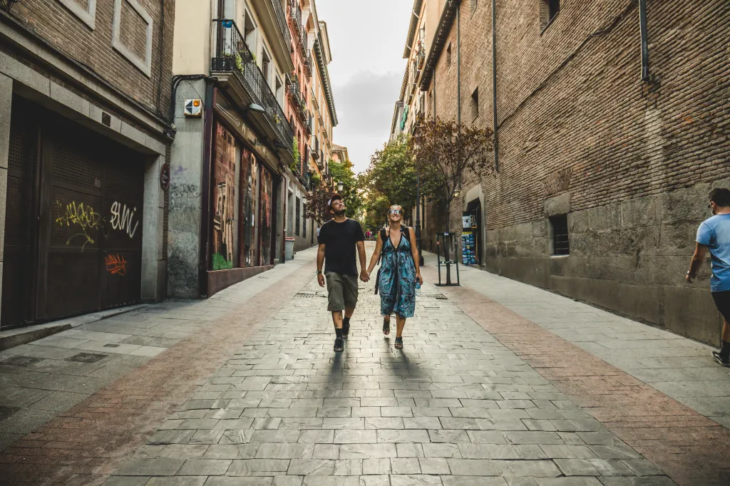 Couple in Madrid, Spain. 