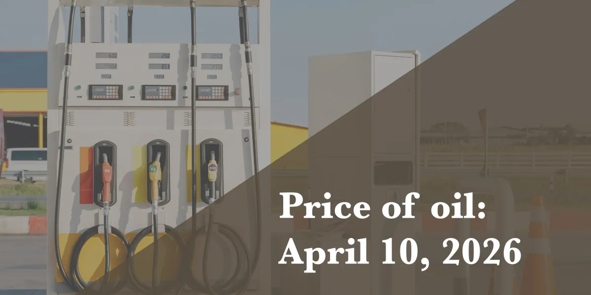 Current price of oil as of April 10, 2026