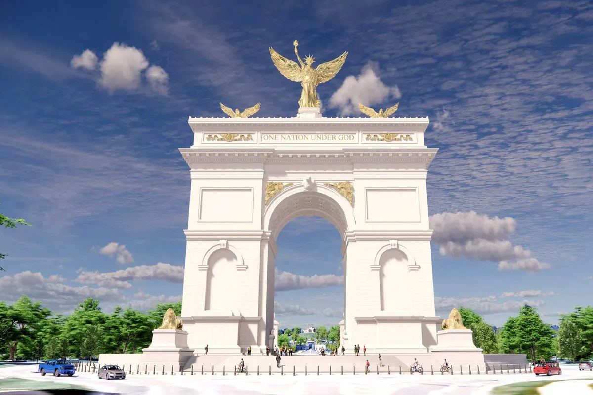Trump’s golden arch ‘vanity project’ ignites fury as inflation soars