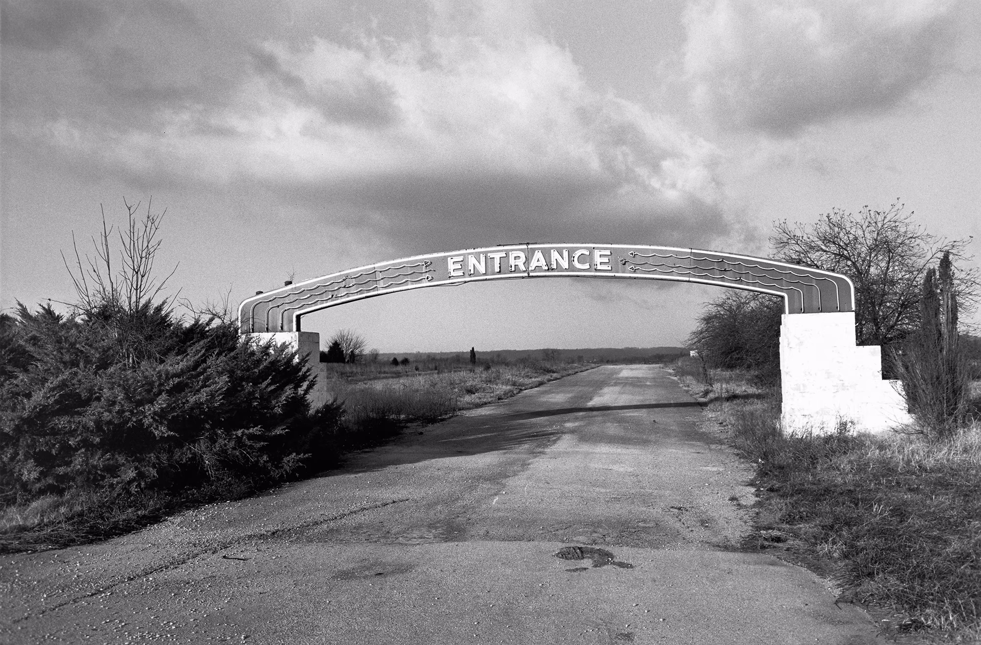 black-and-white photo of large 