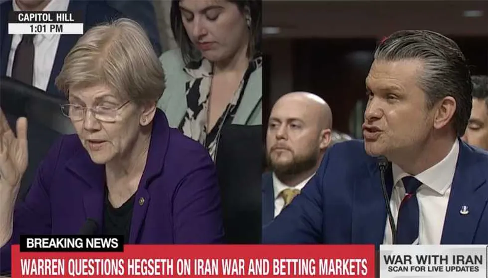 ‘That entire story is false!’ Irate Pete Hegseth shouts down Elizabeth Warren