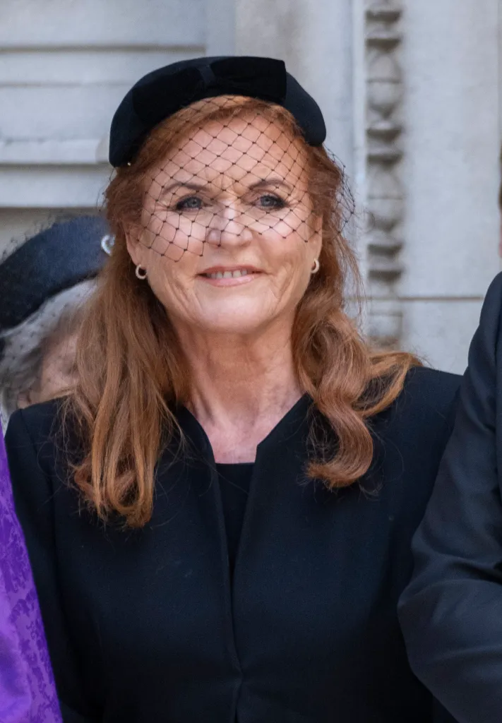 Sarah Ferguson, Duchess of York, attends the funeral of Katharine, Duchess of Kent.
