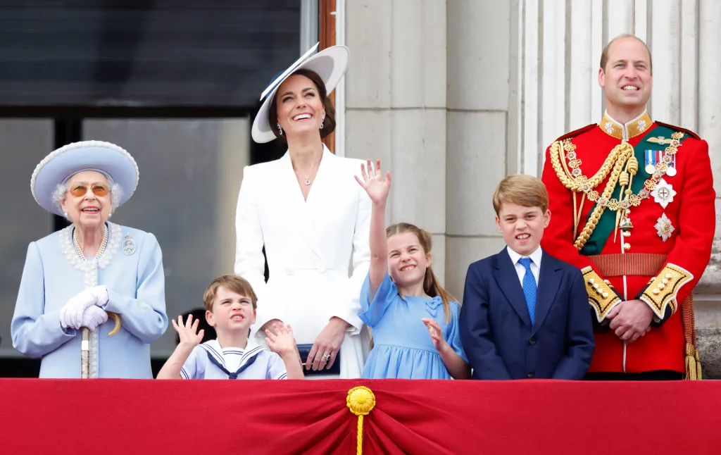 Queen Elizabeth II and members of the Royal Family on the balcony of Buckingham Palace during Trooping the Colour.
