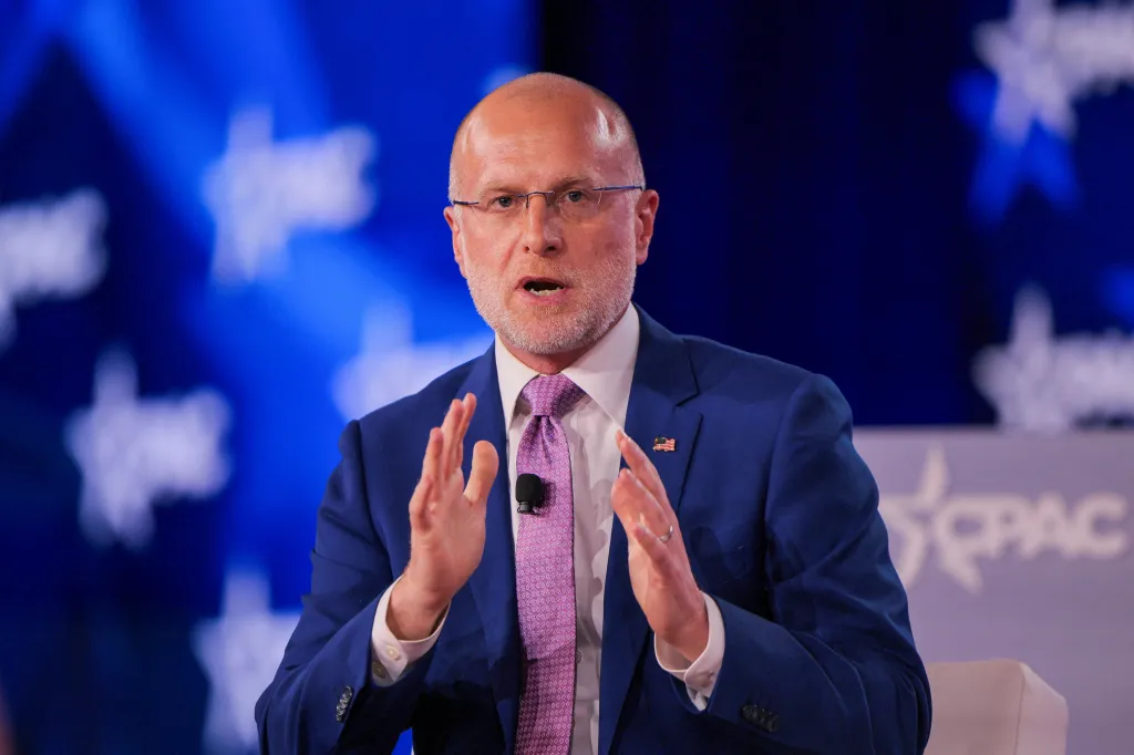 Brendan Carr, FCC Chairman, speaks at CPAC 2026.