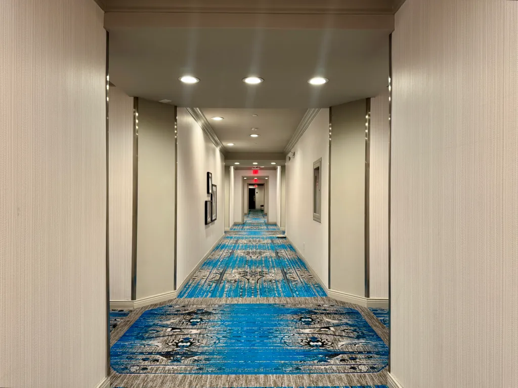 Montrose Hotel hallway in West Hollywood, where an alleged rape took place.