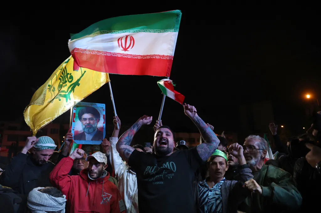 Iranians celebrating a ceasefire after an agreement between the US and Iran.