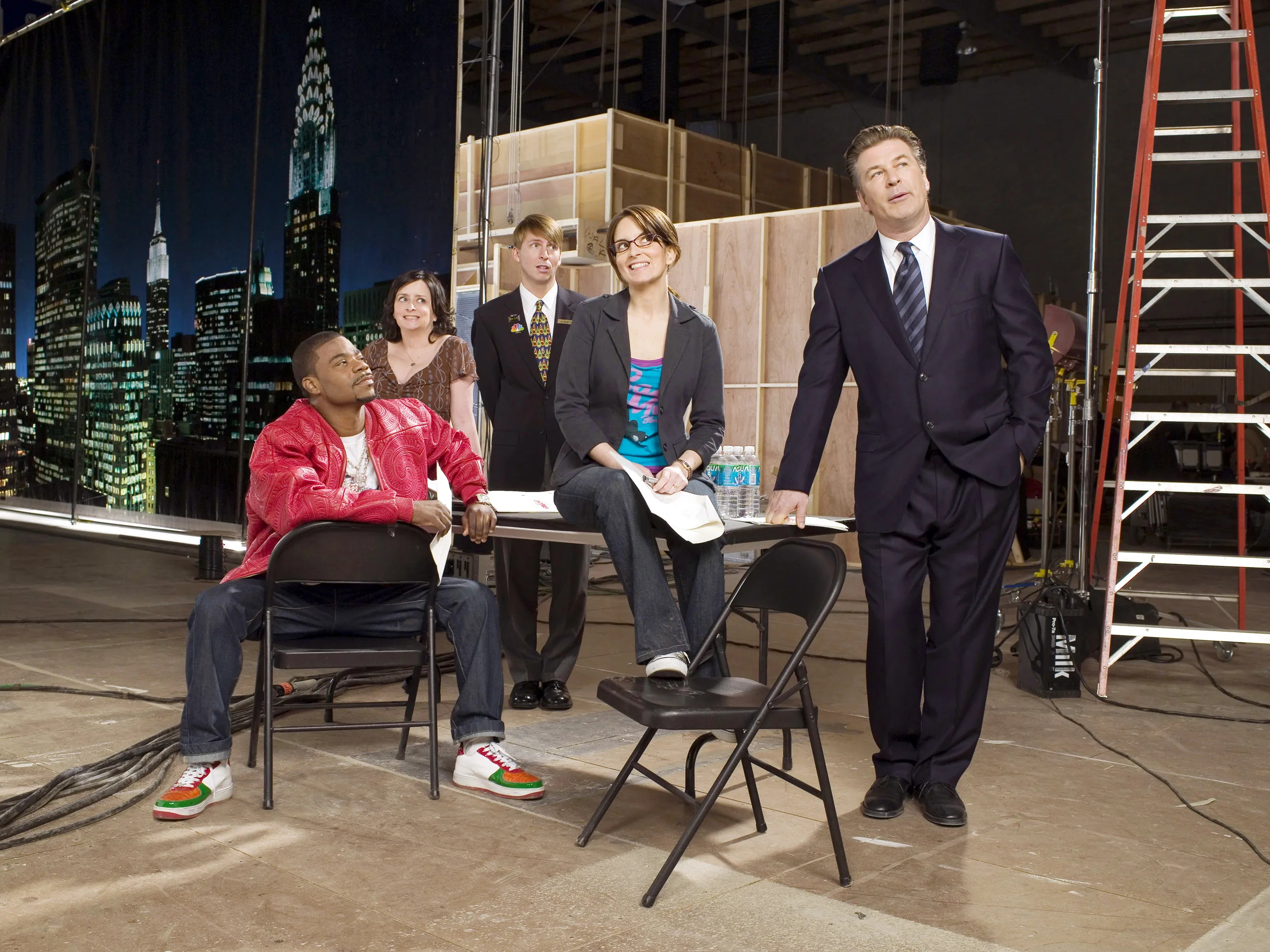 Tracy Morgan, Rachel Dratch, Jack McBrayer, Tina Fey, Alec Baldwin in "30 Rock"