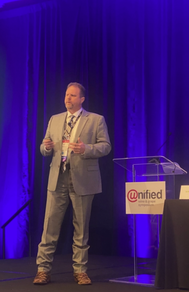 Jeff Bitter, Allied Grape Growers president, speaks at the Unified Wine & Grape Symposium.