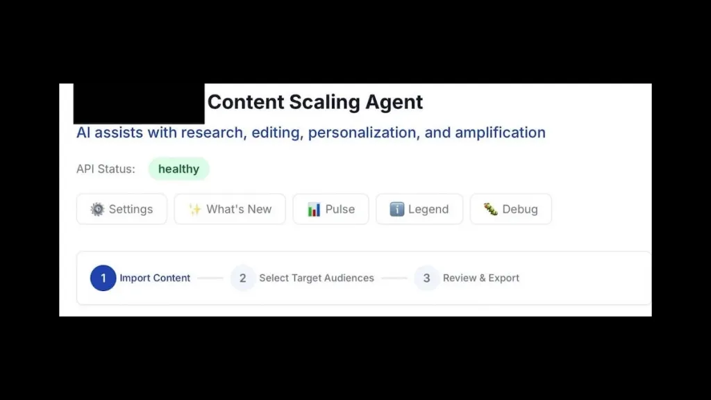 The landing page for a McClatchy content scaling agent. (Obtained by TheWrap)
