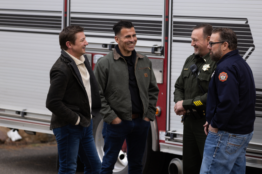 Jeremy Renner with his responders
