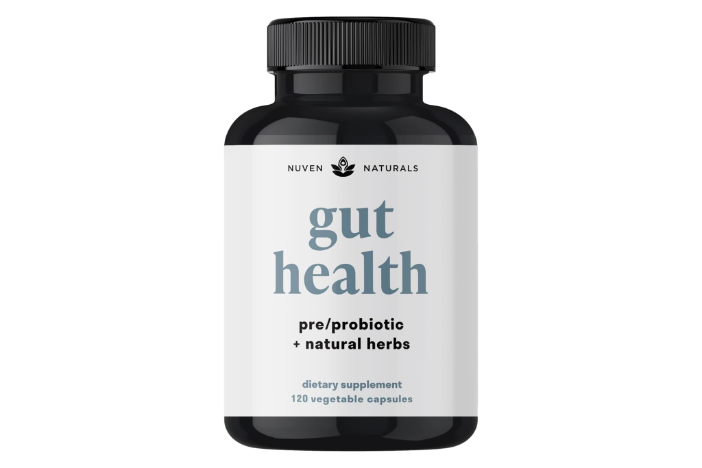 Nuven Naturals All-in-One Gut Health with Probiotics, Prebiotics and Digestion-Supporting Herbs
