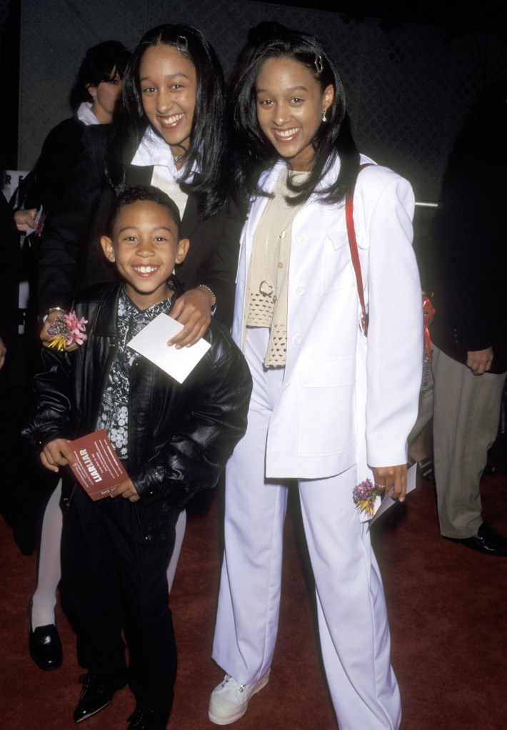 Tamera, Tia, and Tahj Mowry attend the "Liar Liar" premiere.