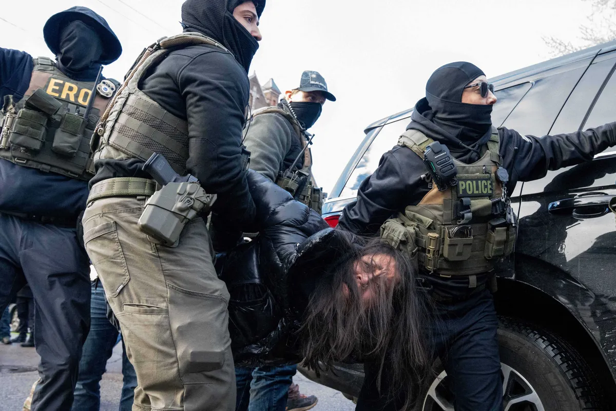 ‘You can’t just point your gun’: ICE agent charged after pulling gun on motorists