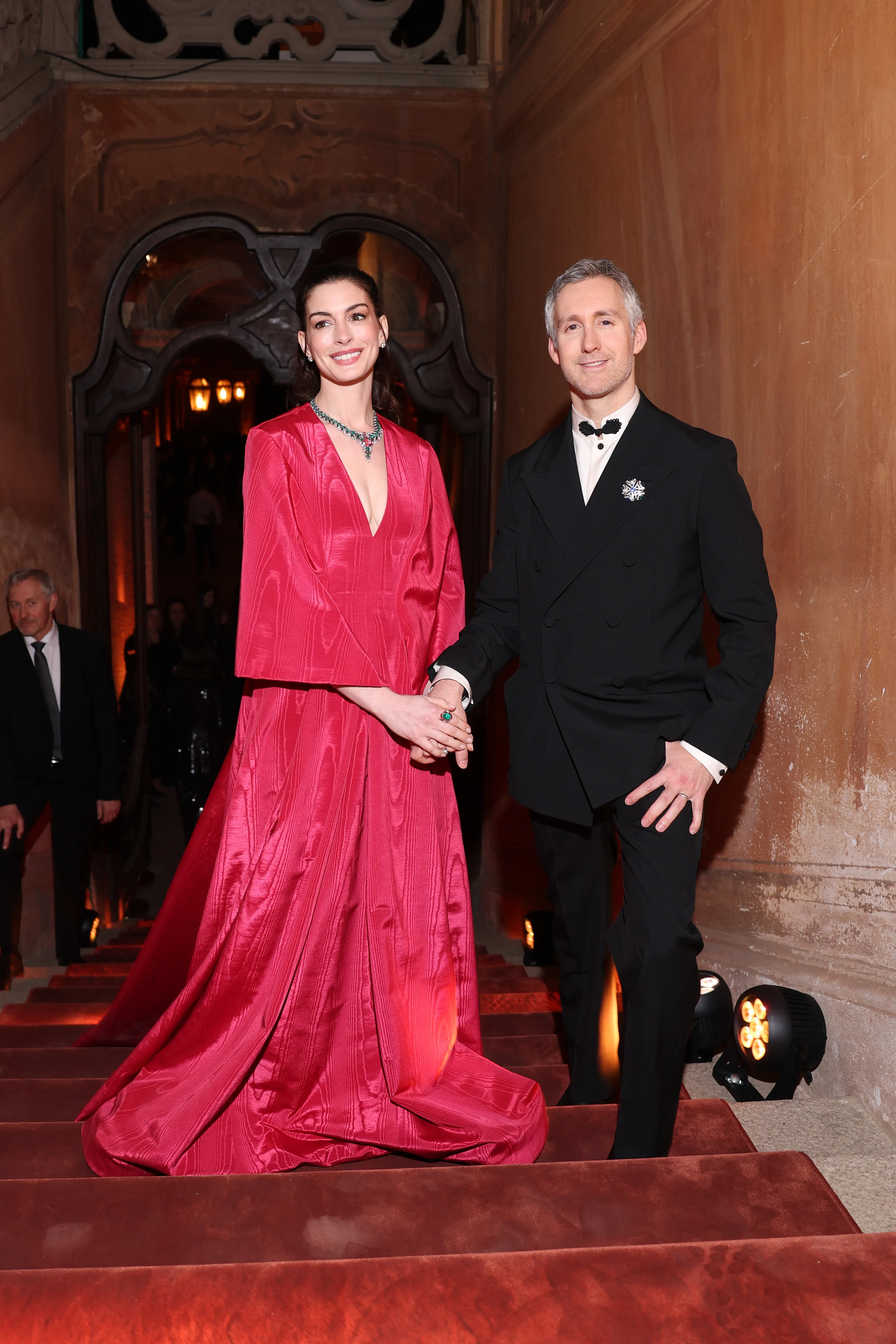  Anne Hathaway and Adam Shulman attend the Bvlgari Eclettica High Jewelry And High-End Watches Event at Villa Arconati on March 23, 2026 in Bollate, Italy. 
