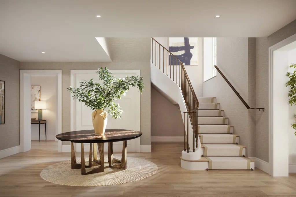 A staircase connects the levels.