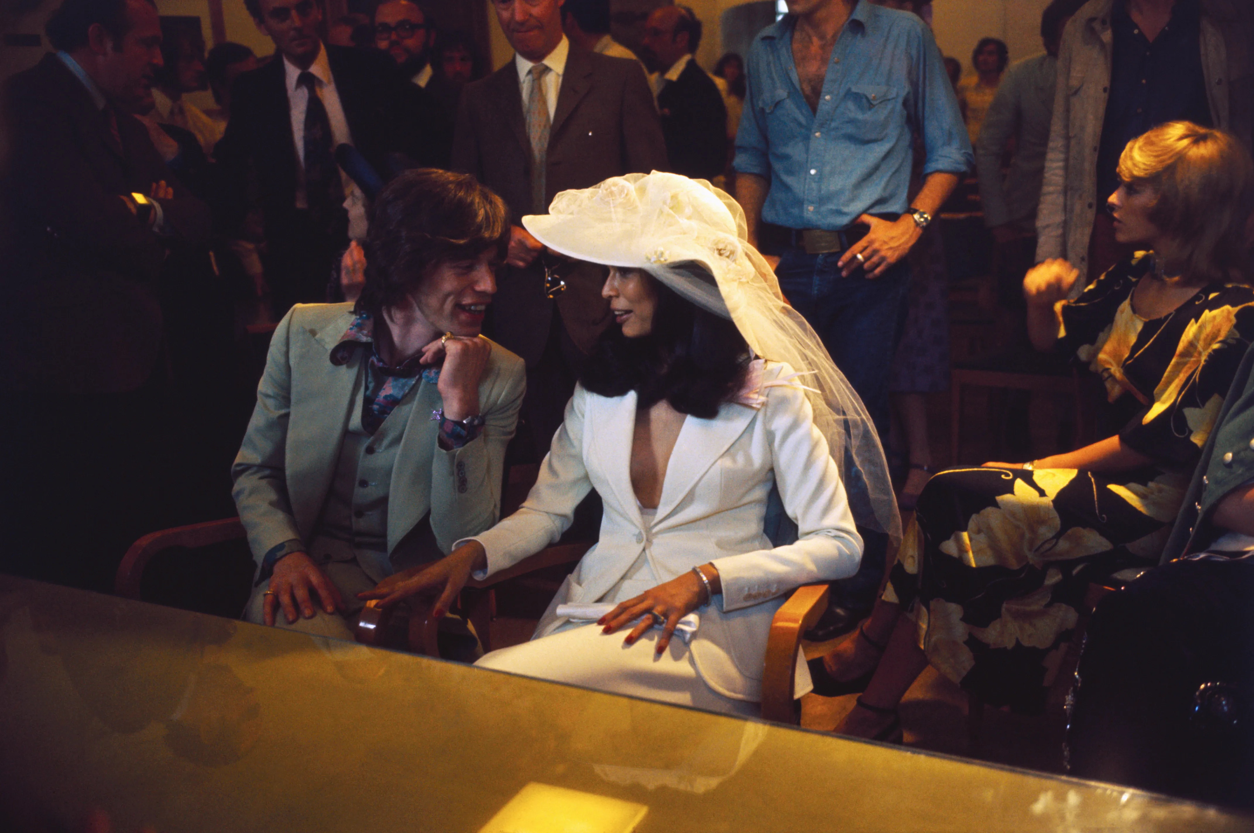 Mick Jagger and Bianca Jagger.