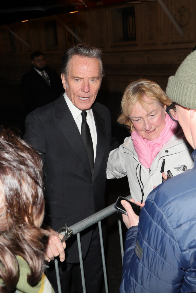 Bryan Cranston interacts with fans after the Olivier Awards 2026.