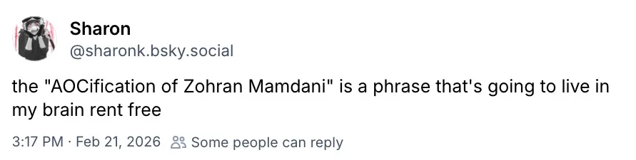 A social media post from Sharon that reads, 