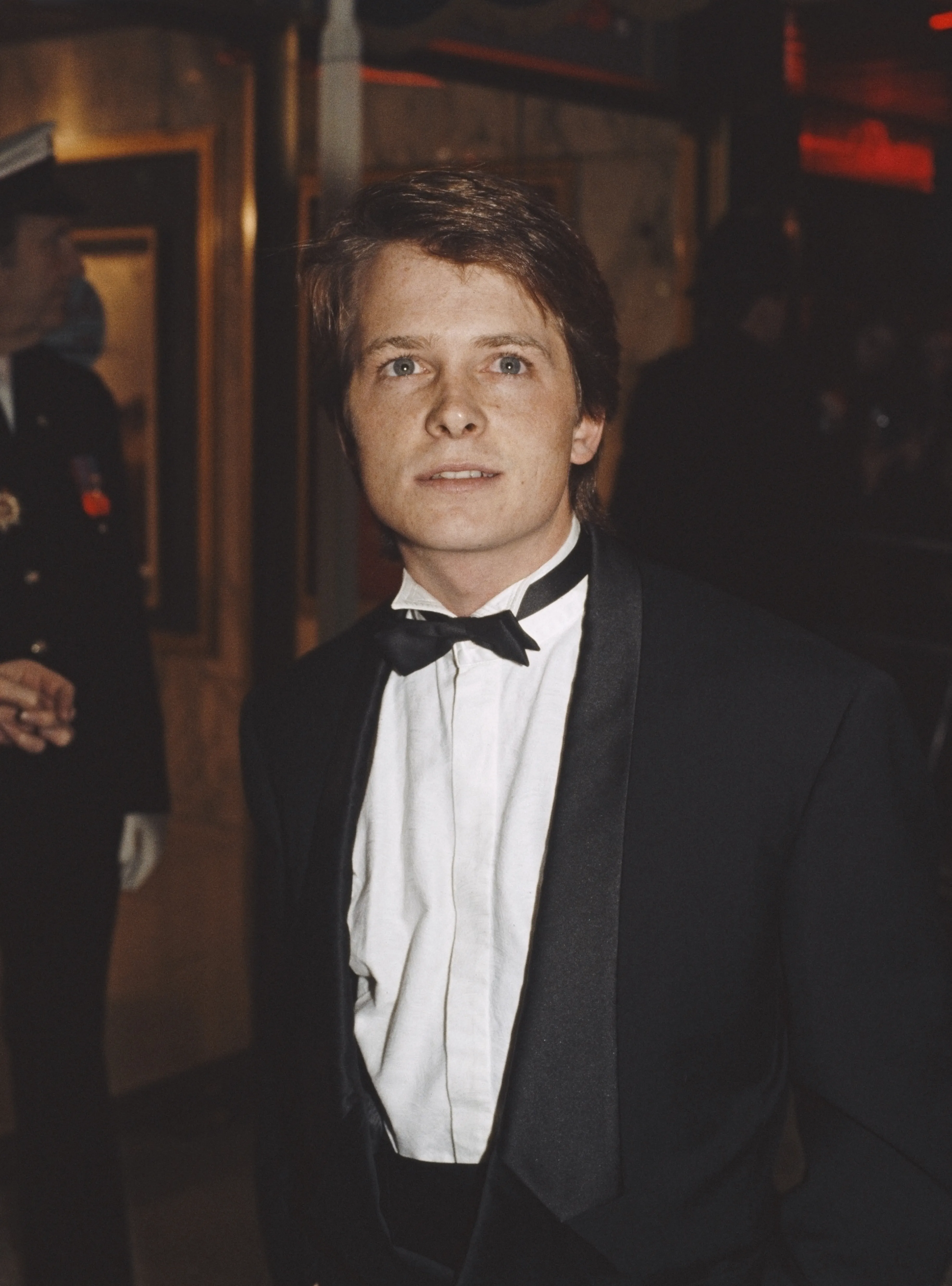 Michael J. Fox at the premiere of the film 'Back to the Future', in which he stars as time traveller Marty McFly, London, 3rd December 1985. 