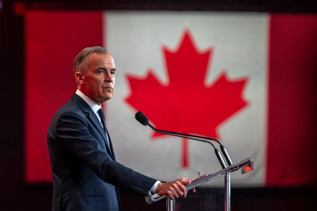 Canadian Prime Minister Mark Carney speaks during the 2026 Liberal National Convention in Montreal, Canada, on April 11, 2026. 