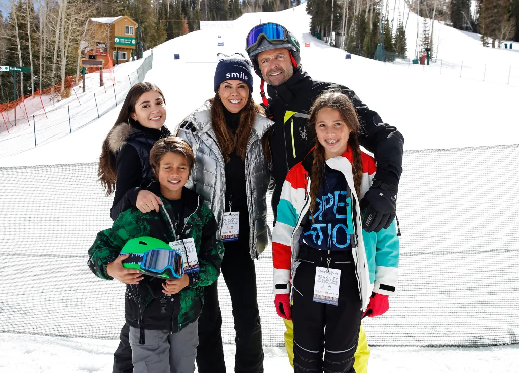 Brooke Burke and David Charvet with their three children, Sierra, Shaya, and Rain, at Operation Smile's 7th Annual Park City Ski Challenge.