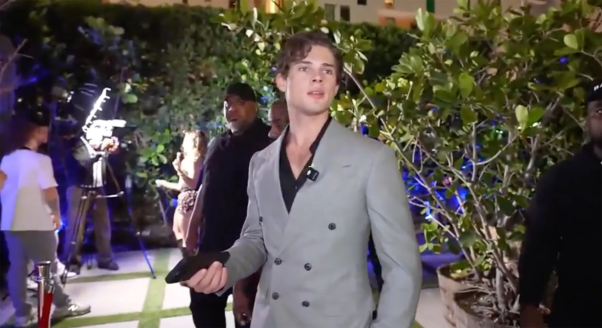 Clavicular arriving at a Miami club.