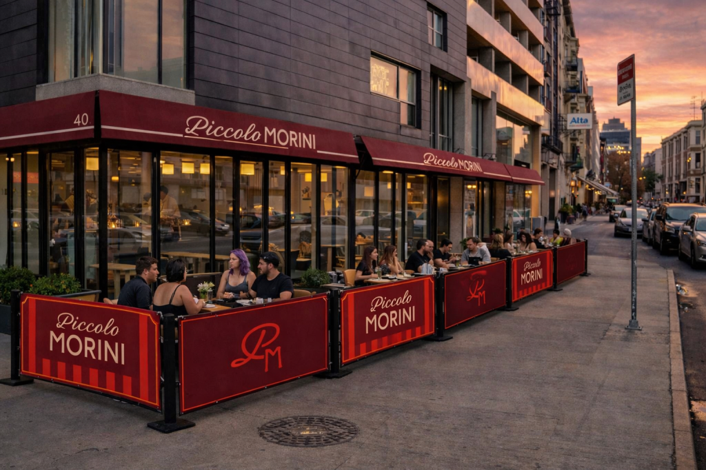 Piccolo Morini restaurant in Nolita with outdoor seating.