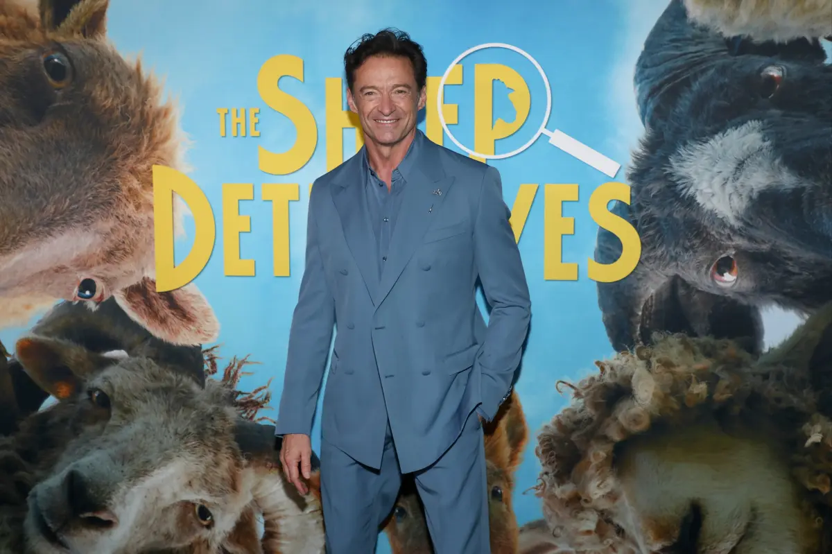 Hugh Jackman is ramming into theaters with murder mystery comedy ‘The Sheep Detectives’