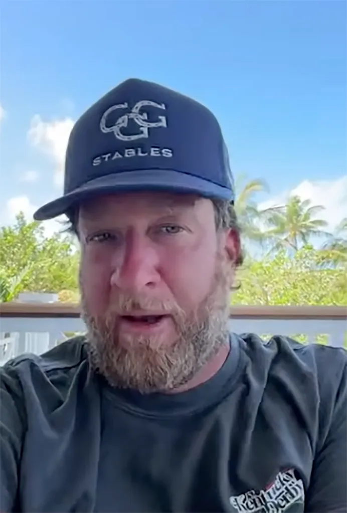 Dave Portnoy in a black cap with a white GG Stables logo.