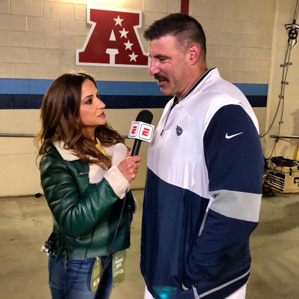 Dianna Russini interviewing Mike Vrabel