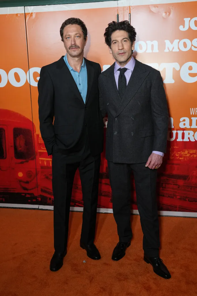 Ebon Moss-Bachrach and Jon Bernthal posing together at the "Dog Day Afternoon" opening night.