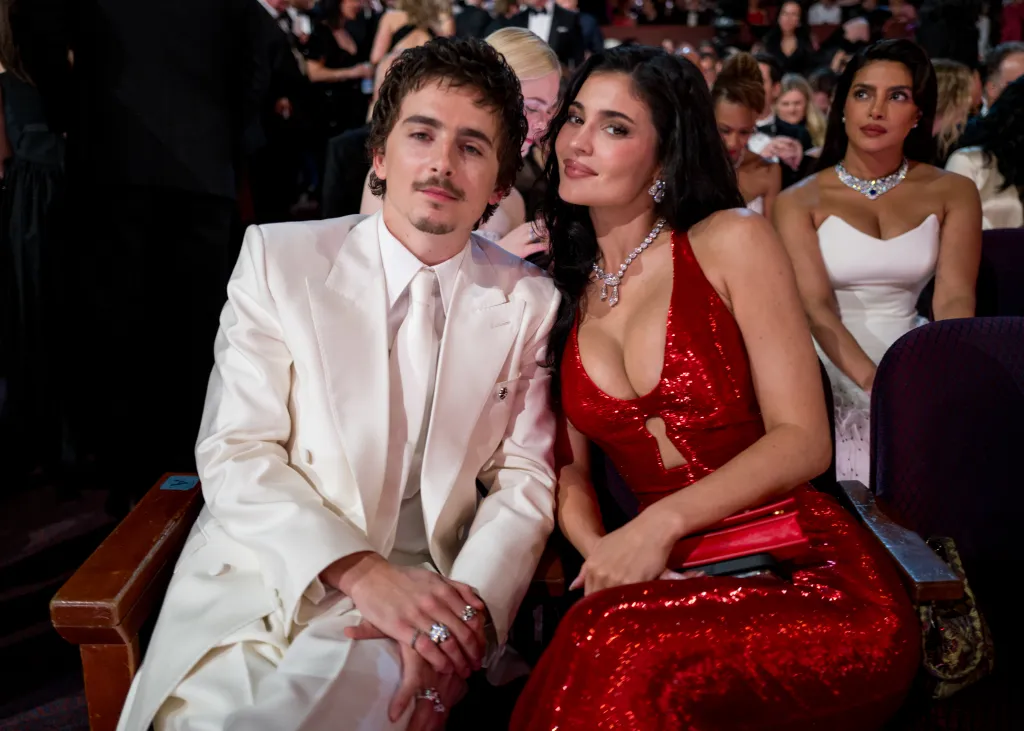 Timothée Chalamet and Kylie Jenner attend the 98th Annual Oscars.