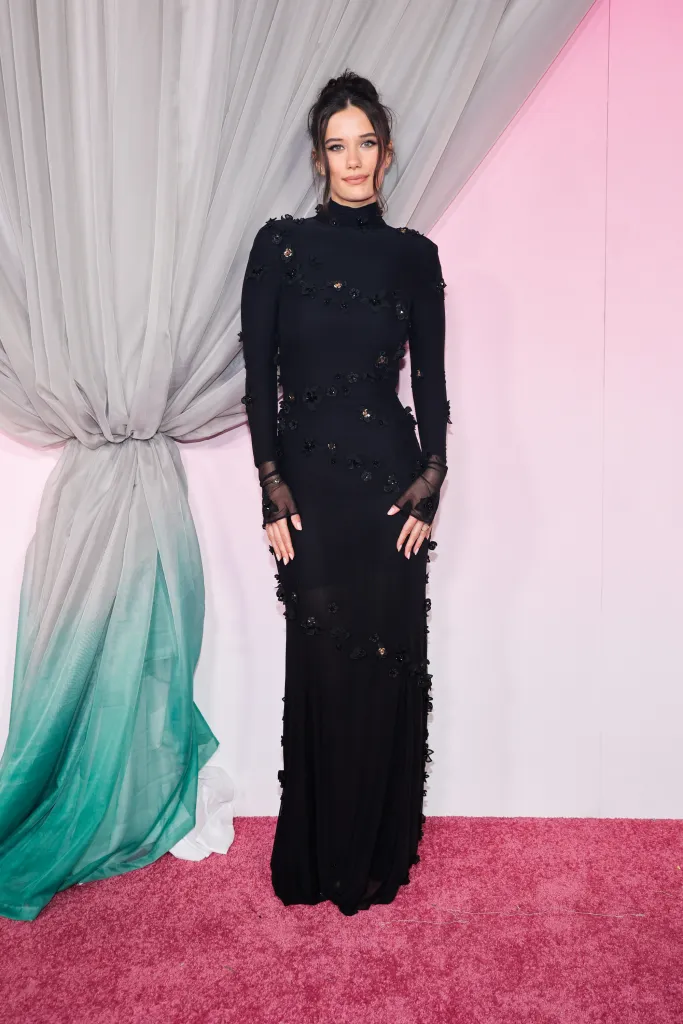 Ella Bleu Travolta in a black dress with floral embellishments at the Fashion Trust U.S. Awards 2026.