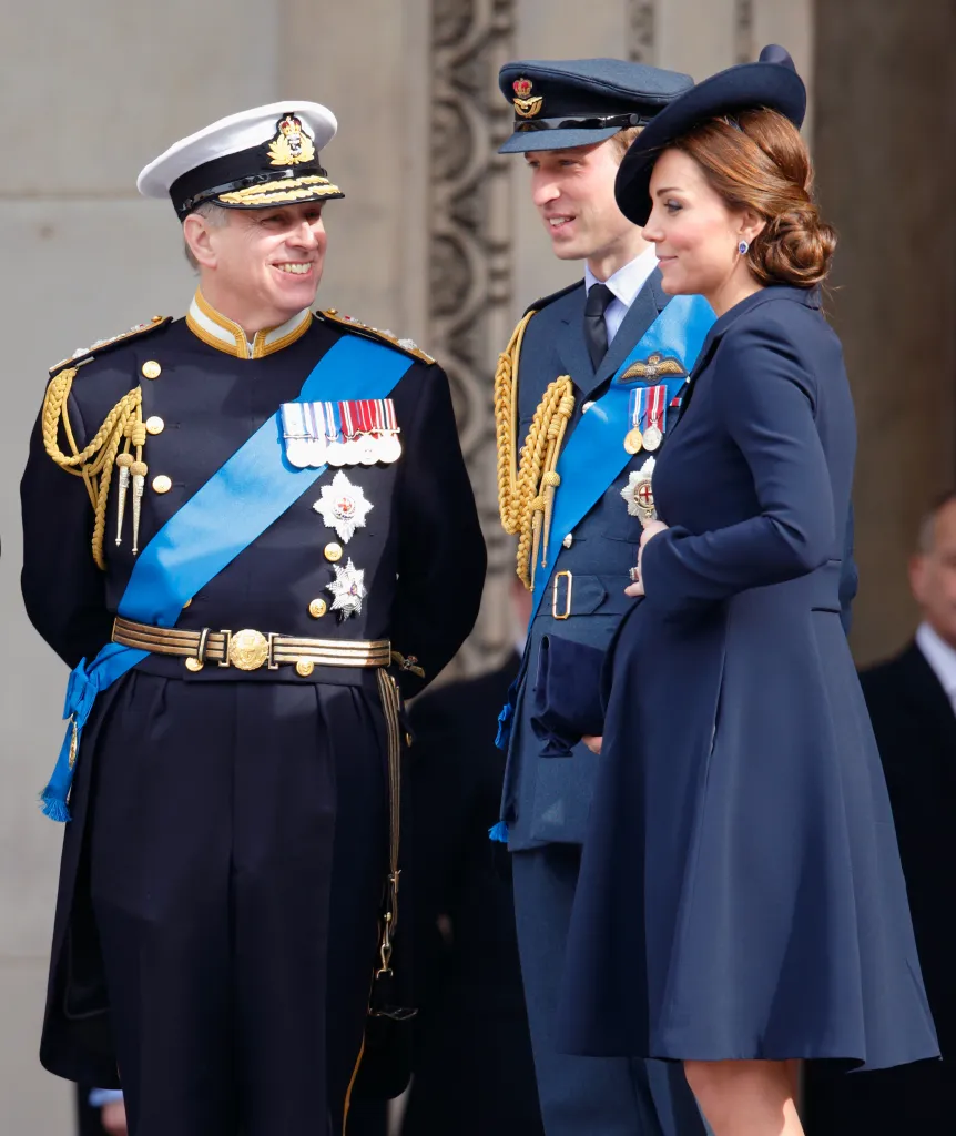 Prince Andrew, Prince William, and Catherine, Duchess of Cambridge, attending a Service of Commemoration at St Paul's Cathedral.