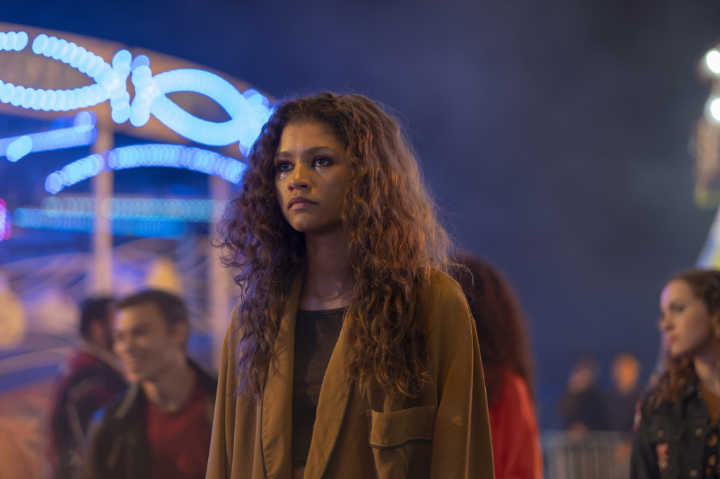 Zendaya as Rue in Euphoria Season 1 Episode 4.