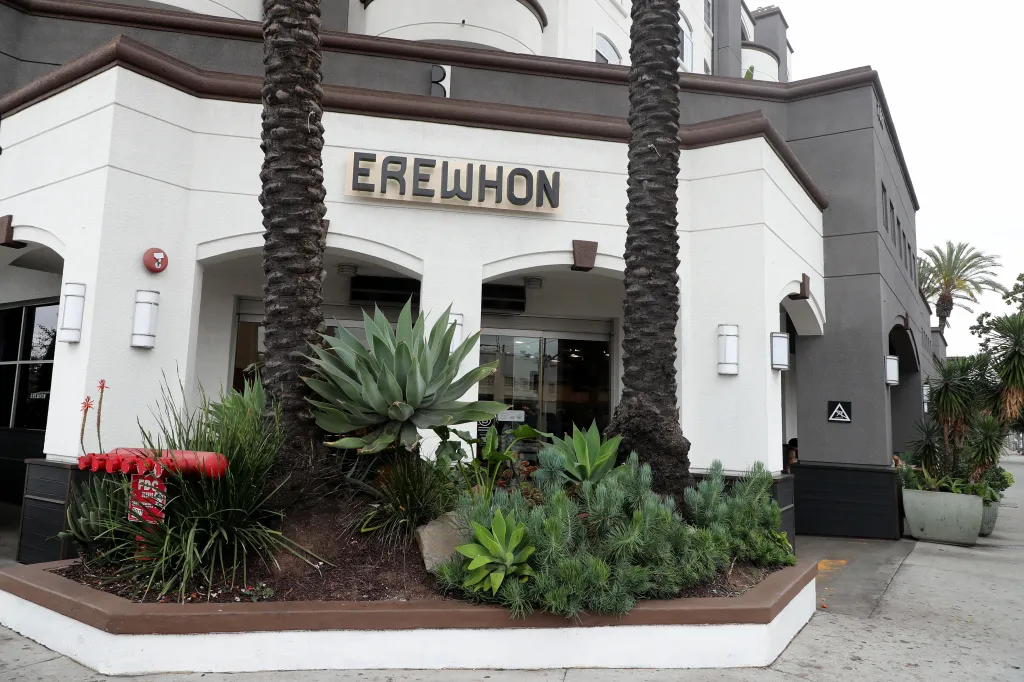 Exterior of the Erewhon market in Beverly Grove, California.