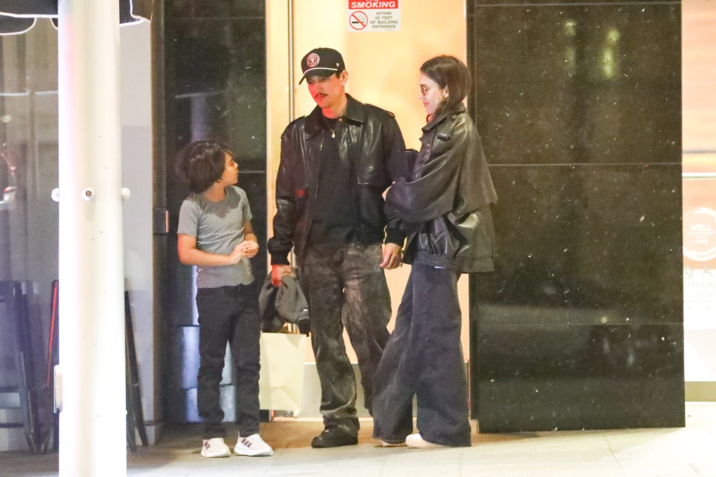 Jessica Alba with her boyfriend Danny Ramirez and her son Hayes leaving Avra Restaurant.