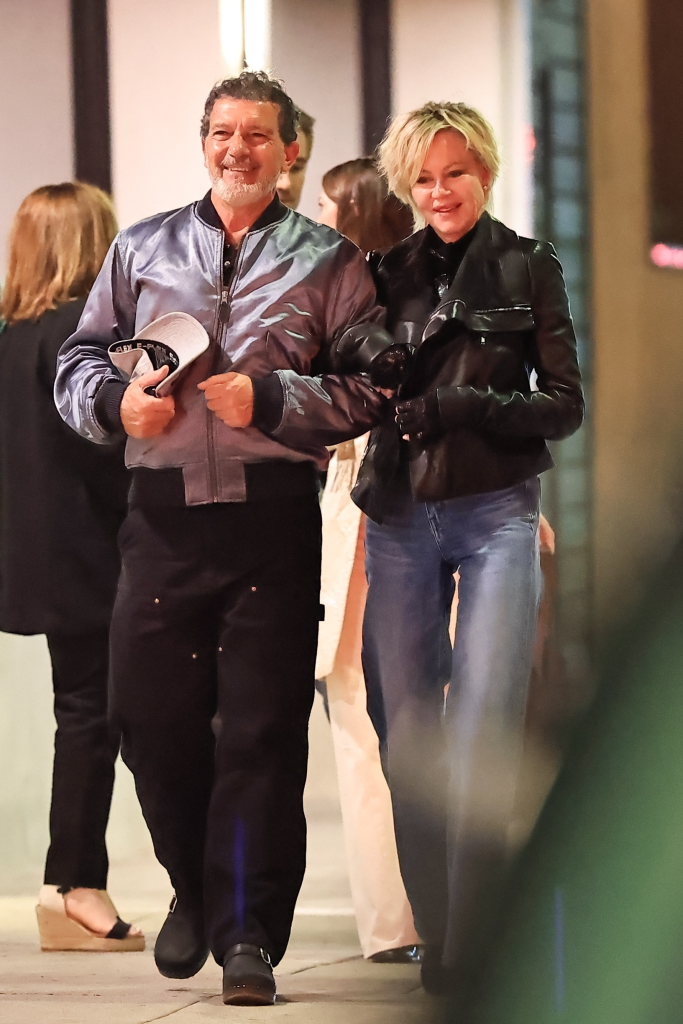Antonio Banderas and Melanie Griffith leaving Matsuhisa.