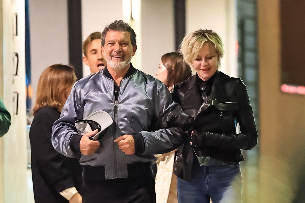 Antonio Banderas and Melanie Griffith leaving Matsuhisa.