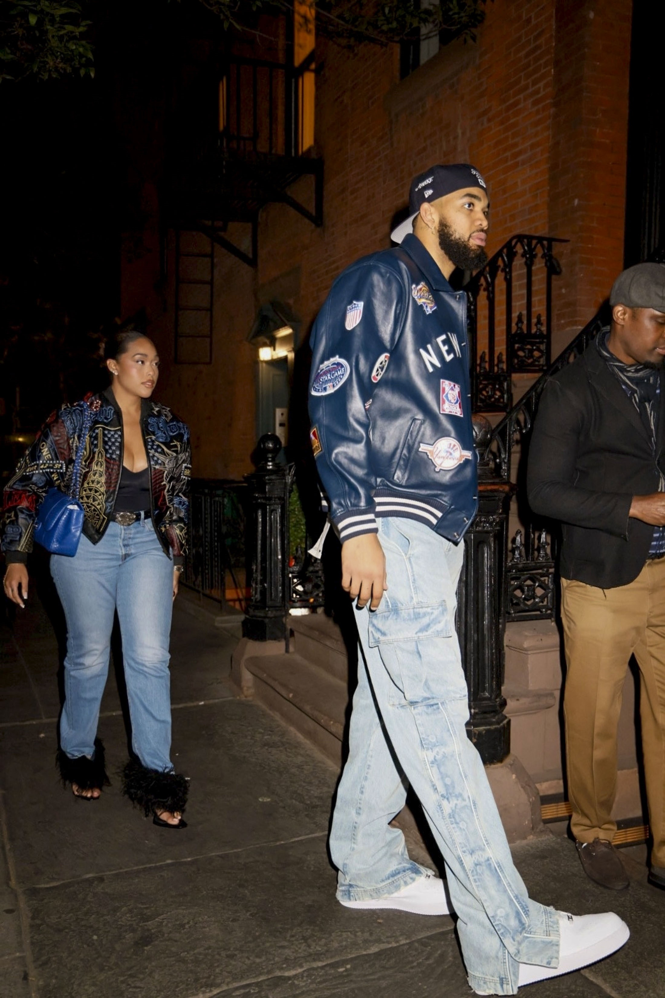 Jordyn Woods and Karl-Anthony Towns departing a dinner in New York City.