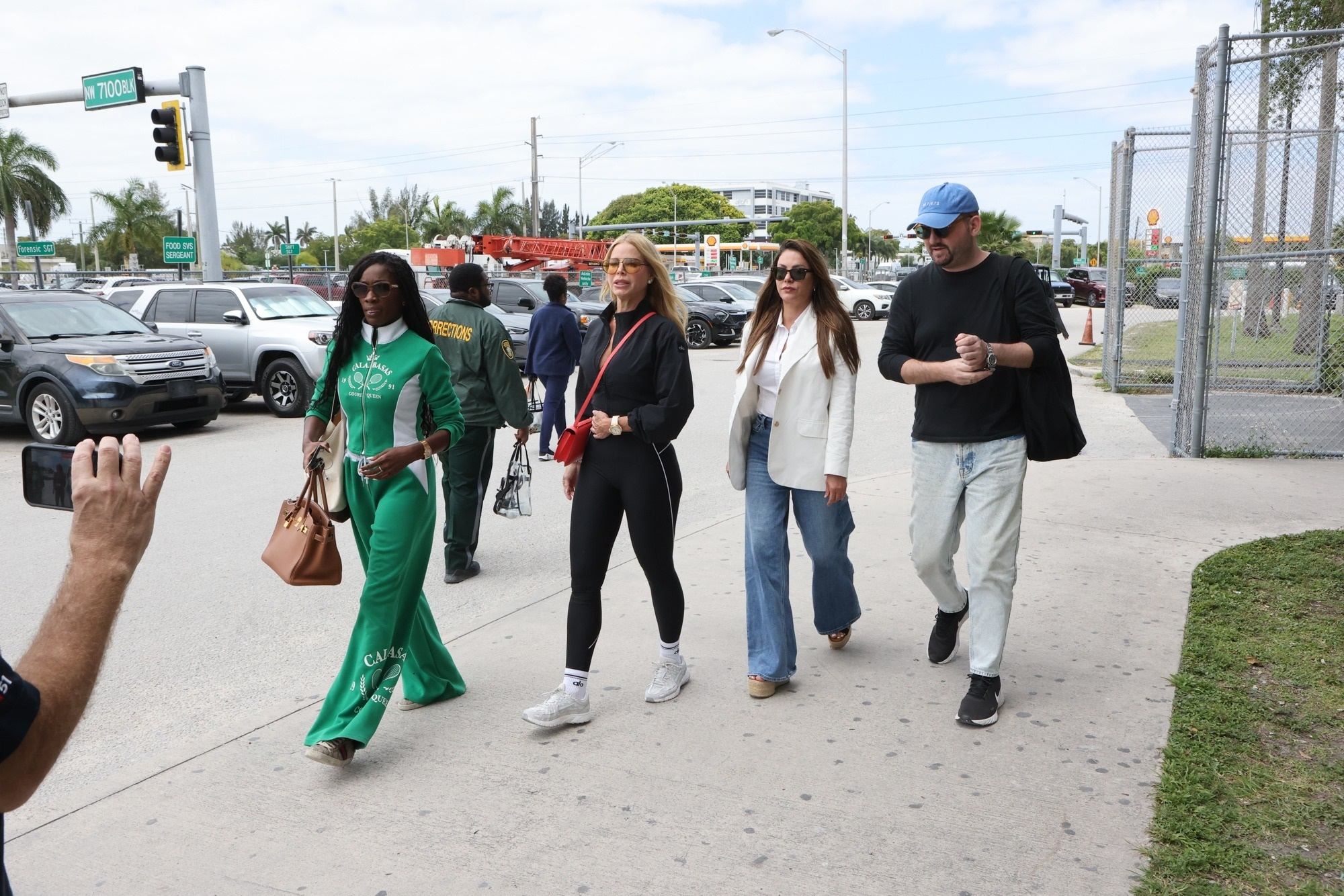 Alexia Nepola and Adriana de Moura arriving at Miami jail