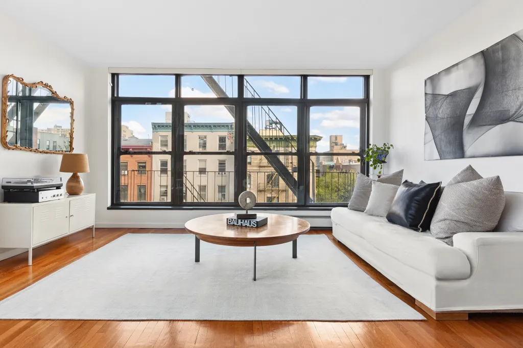 The loft comes with hardwood floors and is filled with light